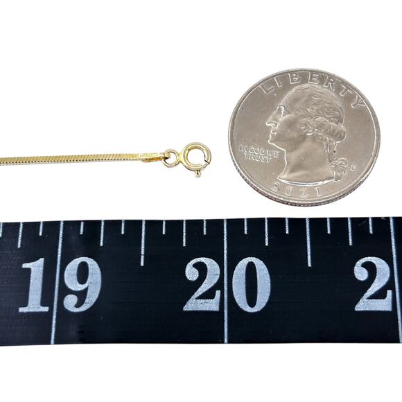 Italy Danecraft Sterling Silver Gold-Tone Square Edge Snake Chain Necklace 20" - Picture 2 of 3